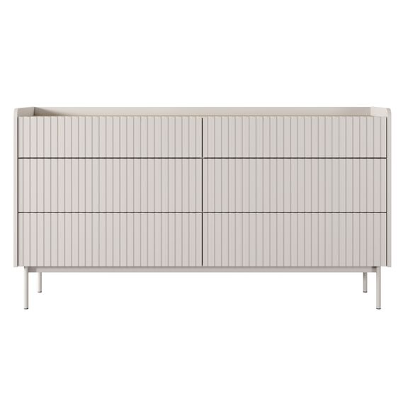 Συρταριέρα Level Μπεζ με 6 Συρτάρια 153x82x38cm