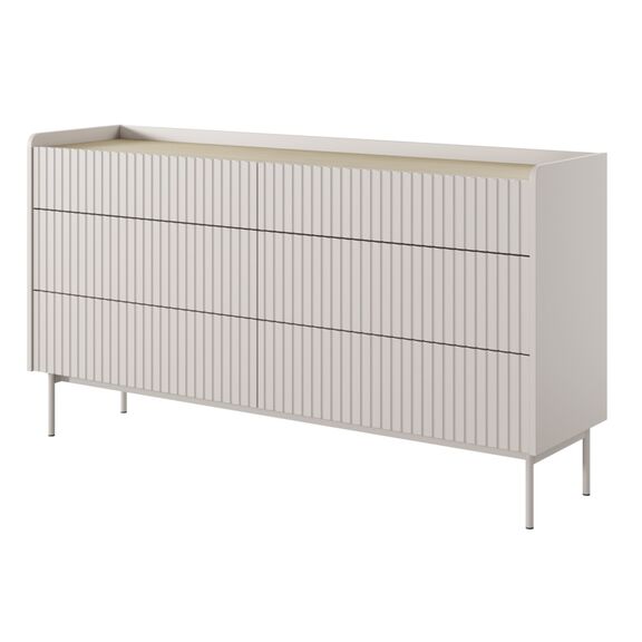 Συρταριέρα Level Μπεζ με 6 Συρτάρια 153x82x38cm