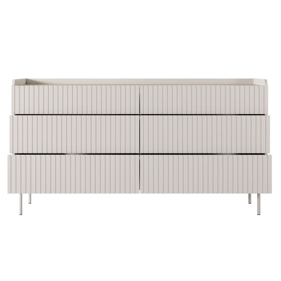 Συρταριέρα Level Μπεζ με 6 Συρτάρια 153x82x38cm