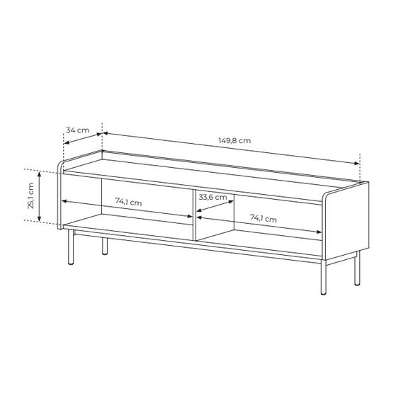Έπιπλο Τηλεόρασης Level Μπεζ 153x50x38cm