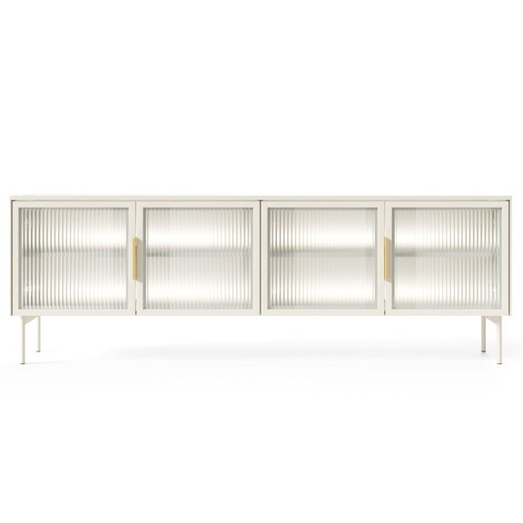 Έπιπλο Τηλεόρασης Lumi Λευκό Kazmir 181x82x39cm