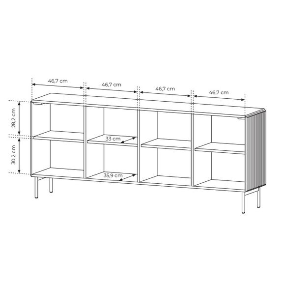Μπουφές Muti Λευκό Kazmir 195x81x40cm