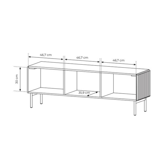Έπιπλο Τηλεόρασης Muti Ανθρακί 147x51x39cm
