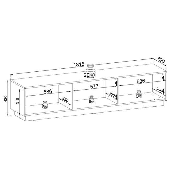Κρεμαστό Έπιπλο Τηλεόρασης Royal Μπεζ 181x36x39cm