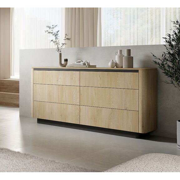 Συρταριέρα Torro Φυσικό Cremona + Ανθρακί 163x82x38cm