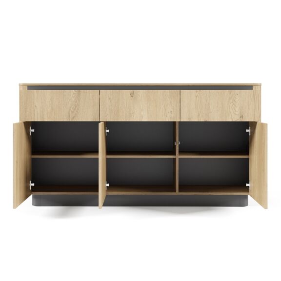 Μπουφές με Συρτάρια Torro Φυσικό Cremona + Ανθρακί  163x82x38cm