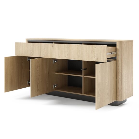 Μπουφές με Συρτάρια Torro Φυσικό Cremona + Ανθρακί  163x82x38cm