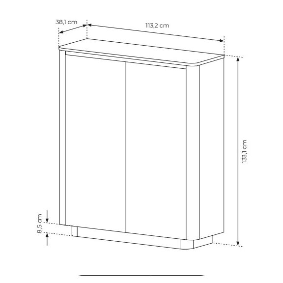 Μπουφές Torro Φυσικό Cremona + Ανθρακί 113x133x38cm