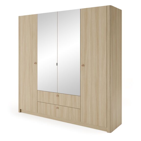 Ντουλάπα Viki Φυσικό dab Barista 213x208x54cm