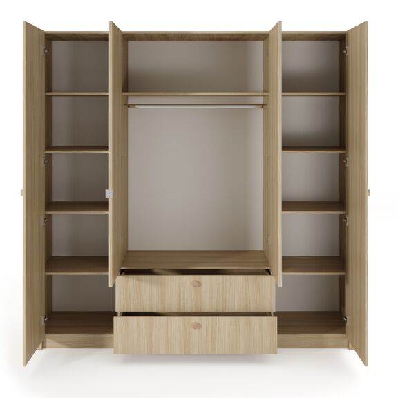Ντουλάπα Viki Φυσικό dab Barista 213x208x54cm