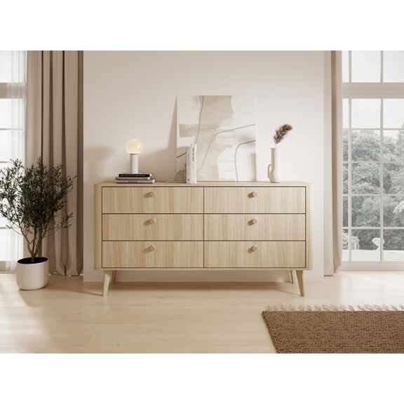 Συρταριέρα Viki Φυσικό dab Barista 163x83x38cm