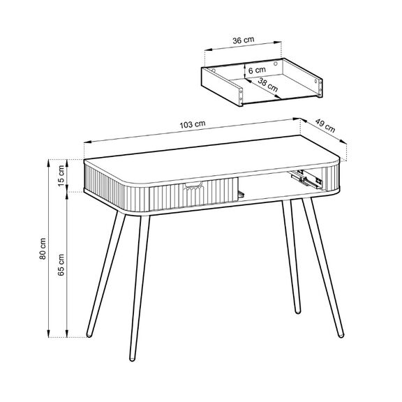 Κονσόλα  Zova Λευκό + Χρυσό 103x80x49cm