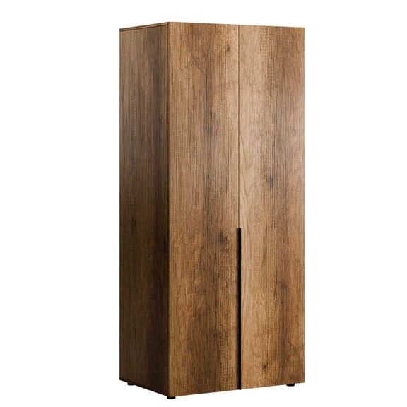 Ντουλάπα Δίφυλλη Oryana  Καρυδιά 90x210x62cm με 6 Ράφια