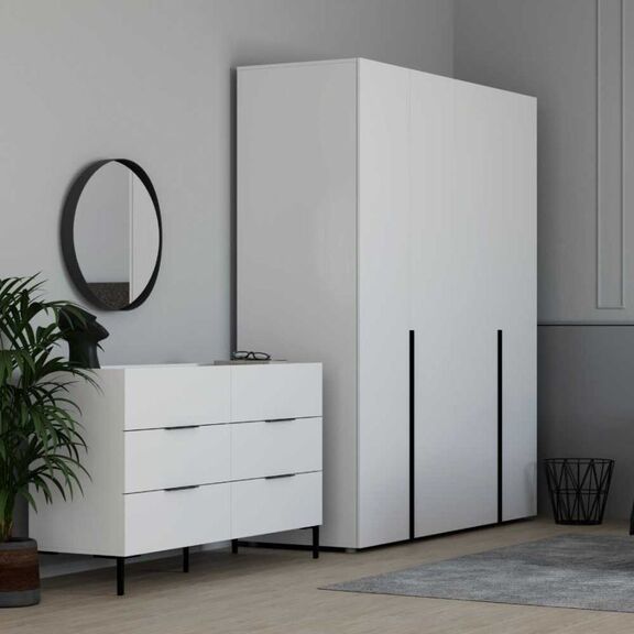 Ντουλάπα Oryana Λευκή 180x210x62cm