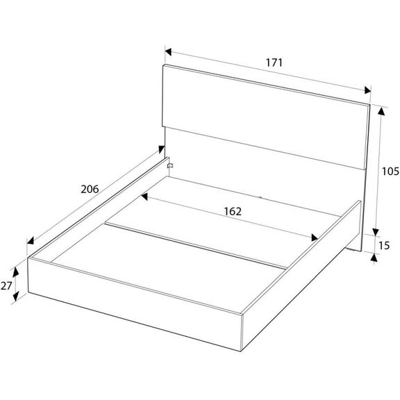 Κρεβάτι Oryana Καρυδιά για Στρώμα 160x200cm