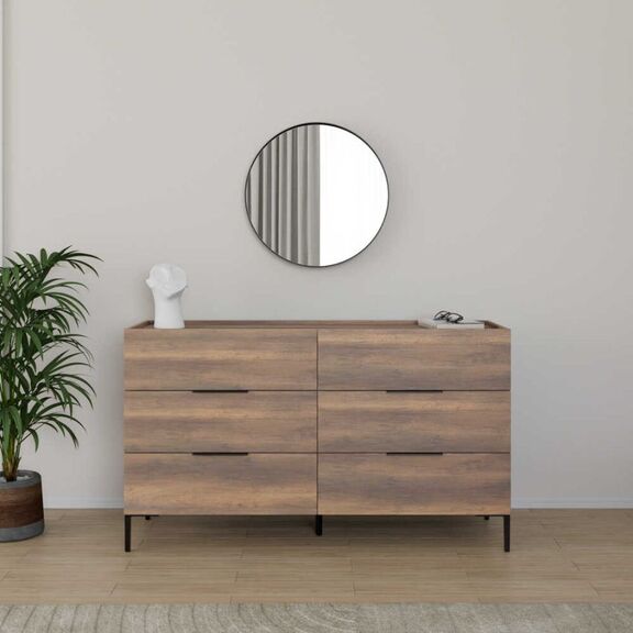 Συρταριέρα Oryana Καρυδιά 140x81x44cm