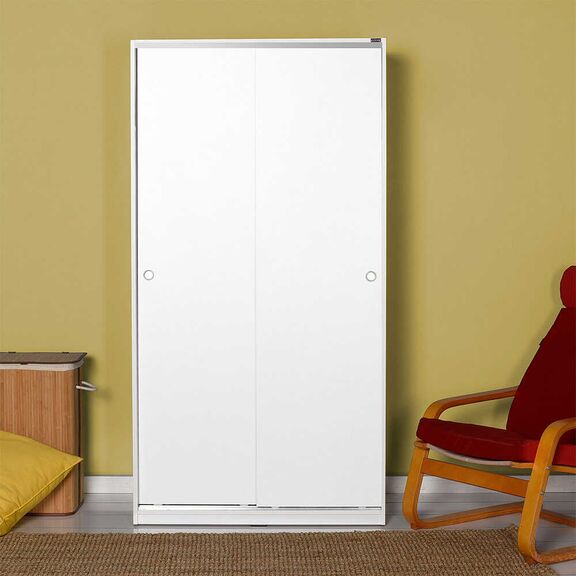 Συρόμενη Ντουλάπα Λευκή 94x182x52cm Ad_swd-402-bb-2