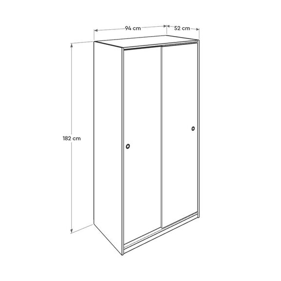 Συρόμενη Ντουλάπα Λευκή 94x182x52cm Ad_swd-402-bb-2