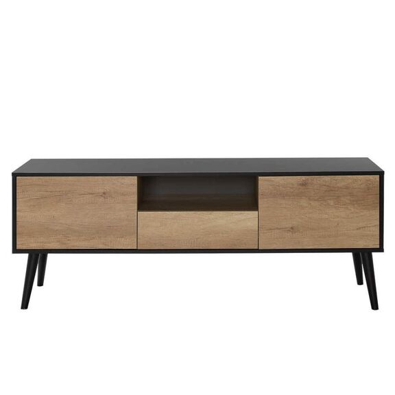 Έπιπλο Τηλεόρασης Retro Plus Ανθρακί+ Καρυδιά 160x58x41cm