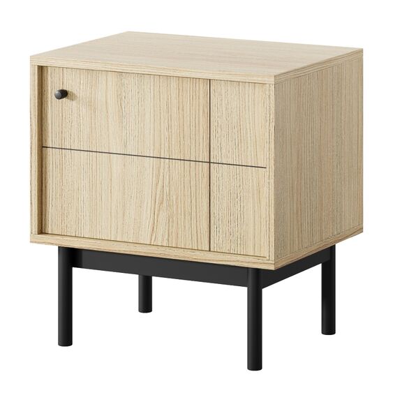 Κομοδίνο Japandi Φυσικό dab Linea 53x56x39cm