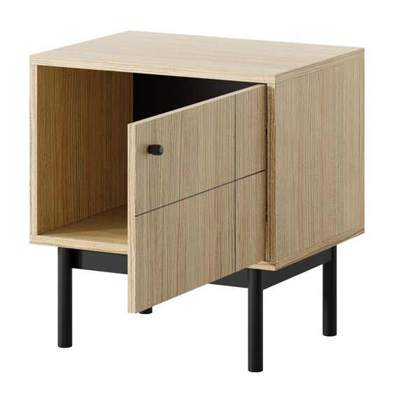 Κομοδίνο Japandi Φυσικό dab Linea 53x56x39cm