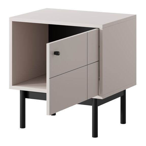 Κομοδίνο Japandi Λευκό Kazmir 53x56x39cm