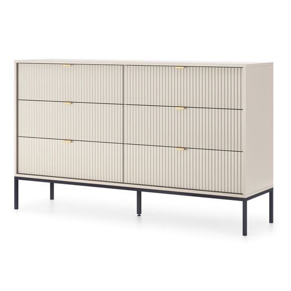 Συρταριέρα Nova Λευκό Kazmir + Ανθρακί 154x91x39cm