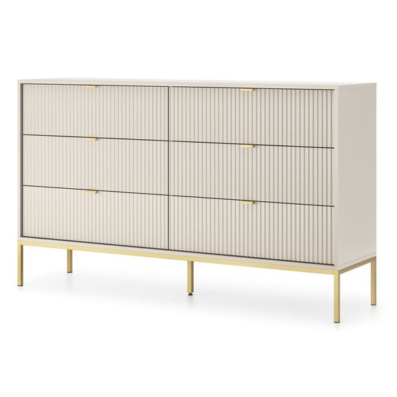 Συρταριέρα Nova Λευκό Kazmir + Χρυσό 154x91x39cm