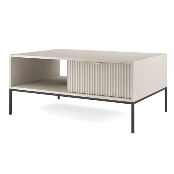 Τραπεζάκι Σαλονιού Nova Λευκό Kazmir + Ανθρακί 104x46x68cm