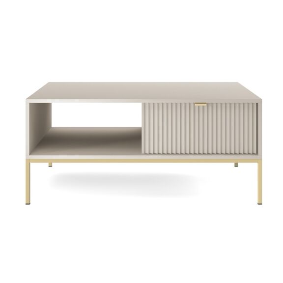 Τραπεζάκι Σαλονιού Nova Λευκό Kazmir + Χρυσό 104x46x68cm