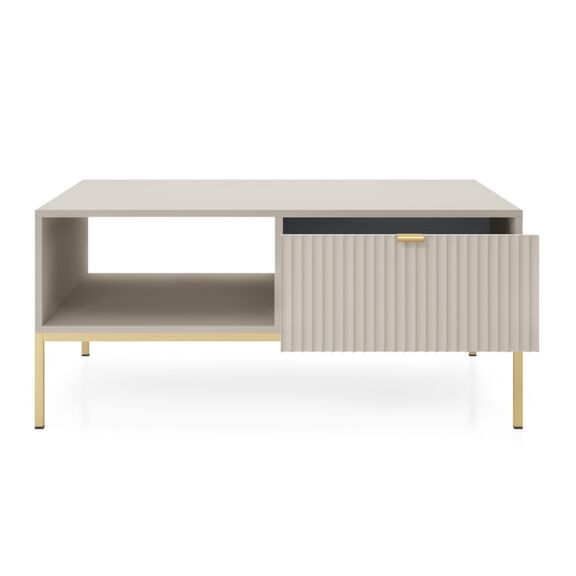 Τραπεζάκι Σαλονιού Nova Λευκό Kazmir + Χρυσό 104x46x68cm