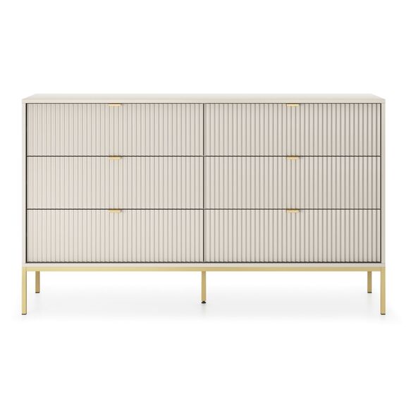 Συρταριέρα Nova Λευκό Kazmir + Χρυσό 154x91x39cm