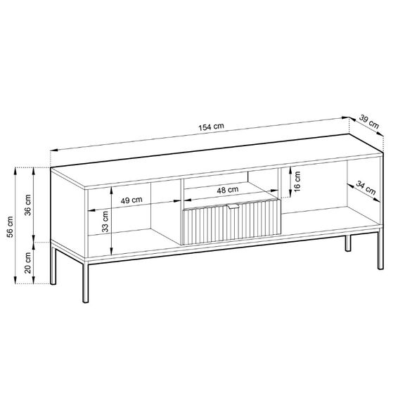 Έπιπλο Τηλεόρασης Nova Λευκό Kazmir + Χρυσό 154x56x39cm
