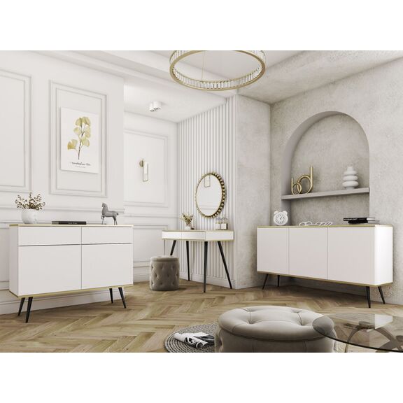 Κονσόλα  oro Λευκό με Ανθρακί 102x80x50cm