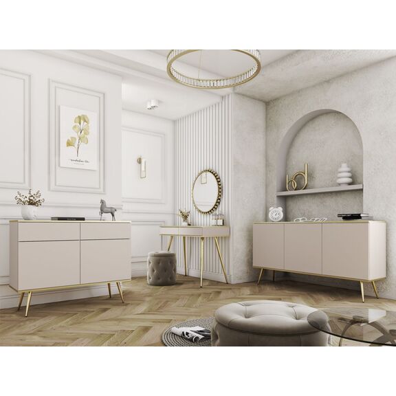 Κονσόλα oro Μπέζ με Χρυσό 102x80x50cm