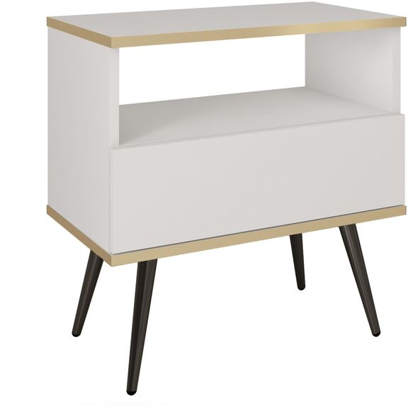 Κομοδίνο oro Λευκό με Ανθρακί 54x59x39cm