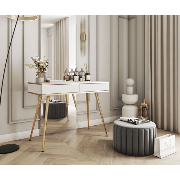 Κονσόλα  oro Λευκό με Χρυσό 102x80x50cm