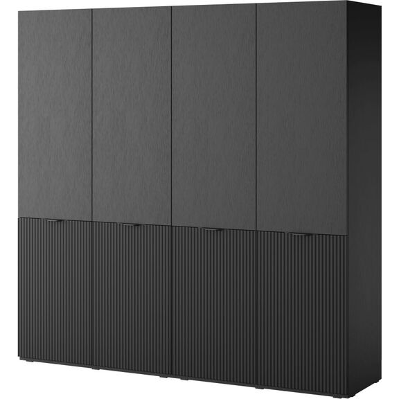 Ντουλάπα Sandbox Ανθρακί Τετράφυλλη 202x200x51cm
