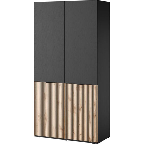 Ντουλάπα Sandbox Sento Τετράφυλλη Ανθρακί 202x200x51cm