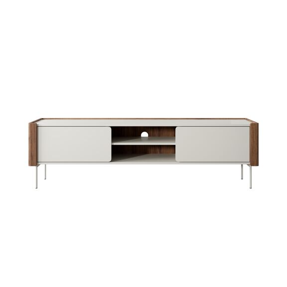 Έπιπλο Τηλεόρασης Wrap Λευκό Kazmir + Καρυδιά 180x52x39cm