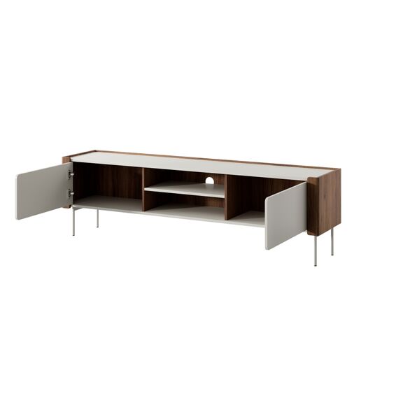 Έπιπλο Τηλεόρασης Wrap Λευκό Kazmir + Καρυδιά 180x52x39cm