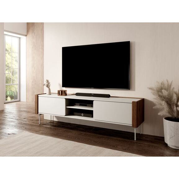 Έπιπλο Τηλεόρασης Wrap Λευκό Kazmir + Καρυδιά 180x52x39cm