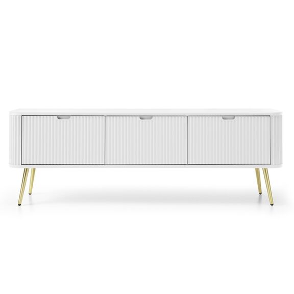 Έπιπλο Τηλεόρασης Zova Λευκό + Xρυσό 168x57x39cm
