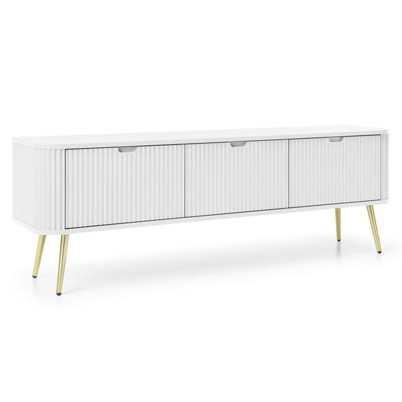 Έπιπλο Τηλεόρασης Zova Λευκό + Xρυσό 168x57x39cm