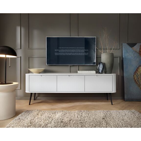 Έπιπλο Τηλεόρασης Zova Λευκό + Ανθρακί 168x57x39cm