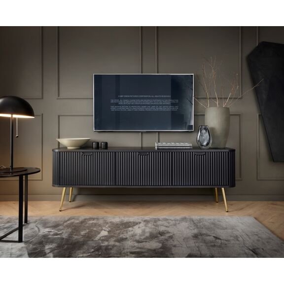 Έπιπλο Τηλεόρασης Zova Ανθρακί + Χρυσό 168x57x39cm