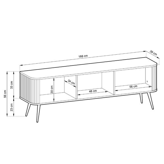 Έπιπλο Τηλεόρασης Zova Ανθρακί 168x57x39cm