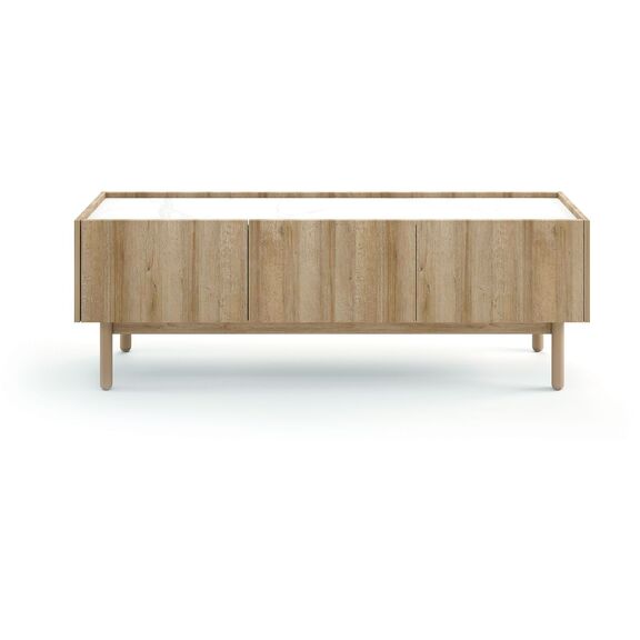 Έπιπλο Τηλεόρασης Boho Φυσικό+λευκό Μάρμαρο 144x48x37cm