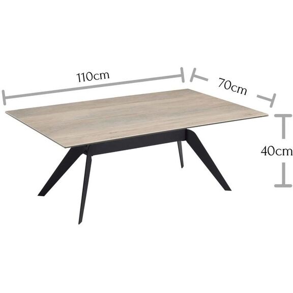 Τραπεζάκι Κεραμικό Dori 110x70x40cm Χρώμα Kazmir