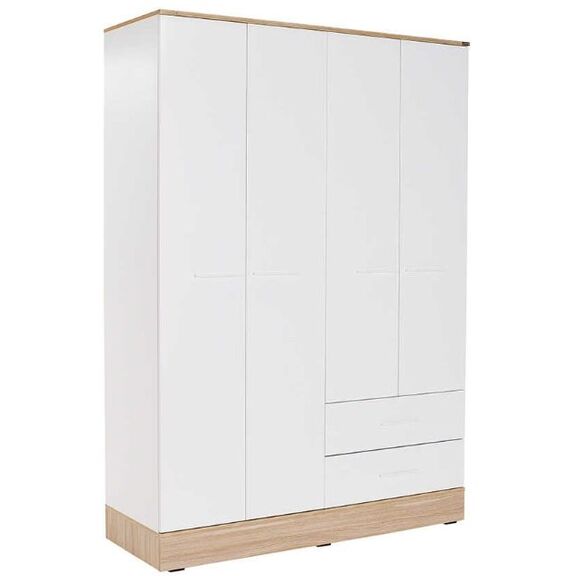 Τετράφυλλη Ντουλάπα Base Λευκό  137x198x52cm